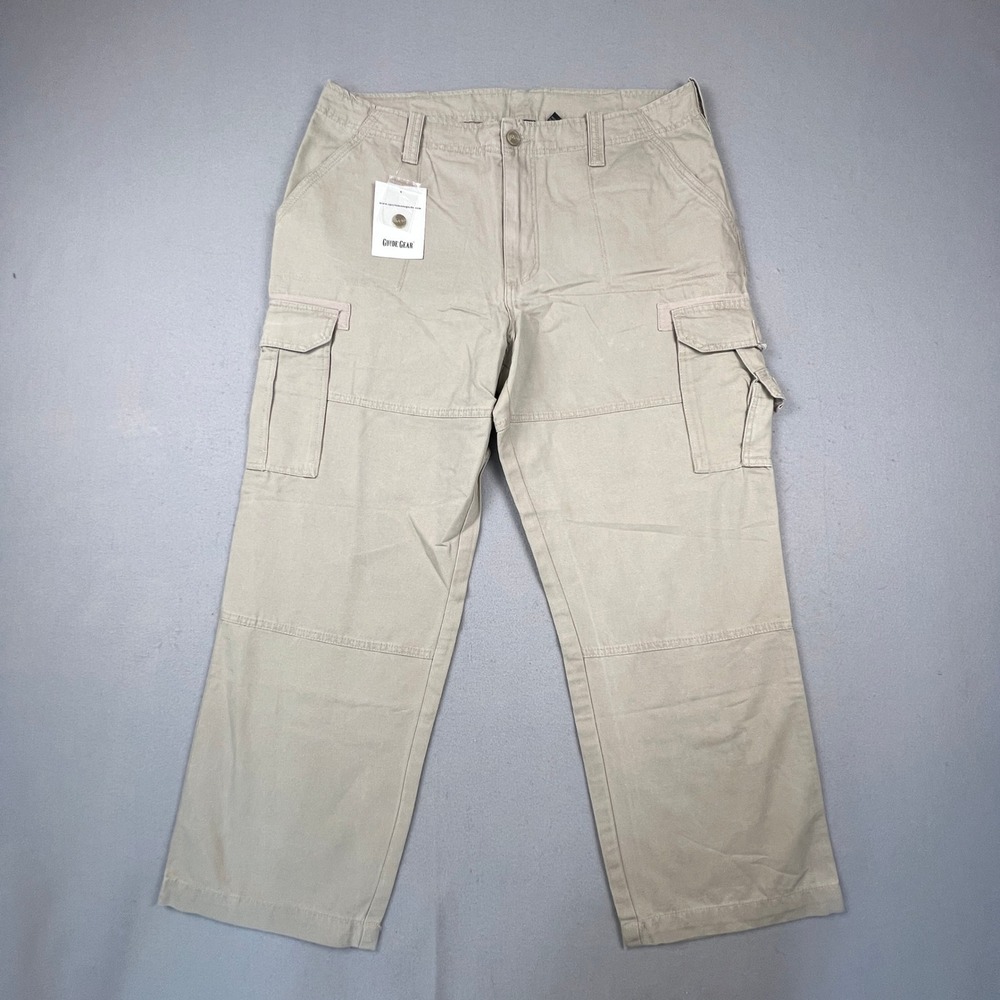 NWT Guide Gear Cargo Pants Mens 38x30 Khaki Cotton Canvas Utility Work Outdoor
